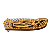 Dark Side Acid Etched Plain Blade Folding Knife