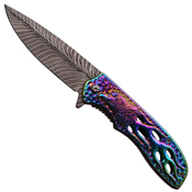 Dark Side Acid Etched Plain Blade Folding Knife