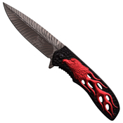 Dark Side Acid Etched Plain Blade Folding Knife