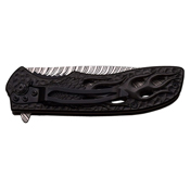 Dark Side Acid Etched Plain Blade Folding Knife