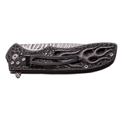 Dark Side Acid Etched Plain Blade Folding Knife