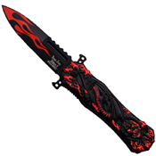 Dark Side 3.5 Inch Flame Graphic Folding Knife