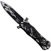 Dark Side 3.5 Inch Flame Graphic Folding Knife