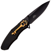 Dark Side Blades A050 Plain Edge Black Finish Blade Folding Knife