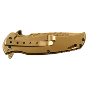 Dark Side Blades Two Tone Stainless Steel Handle Folding Knife