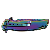 Dark Side Blades Two Tone Stainless Steel Handle Folding Knife