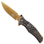 Dark Side Blades Two Tone Stainless Steel Handle Folding Knife