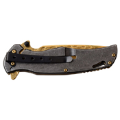 Dark Side Blades Two Tone Stainless Steel Handle Folding Knife