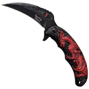 Dark Side Blades 8 Inch Overall Folding Knife w/ Dragon Art Handle