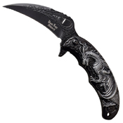 Dark Side Blades 8 Inch Overall Folding Knife w/ Dragon Art Handle