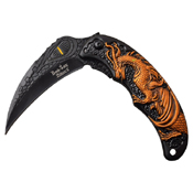 Dark Side Blades 8 Inch Overall Folding Knife w/ Dragon Art Handle
