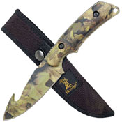 Elk Ridge 116 Camo Coated Gut Hook Blade Knife w/ Sheath