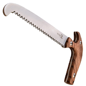 Elk Ridge Zebra Wood Handle Saw w/ Leather Sheath