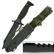 Heckler and Koch 5 Inch Blade Reverse Saw Serrated Fixed Knife