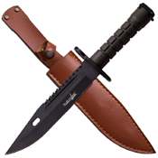 Survivor 7.7 Inch Fixed Knife Black Blade w/ Sheath