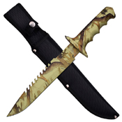 Jungle Master Rubber Handle Fixed Blade Knife w/ Nylon Sheath