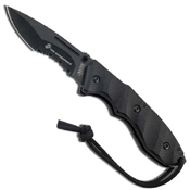 USMC Elite M-A1024BS 3.75 4mm Blade Black Handle Folding Knife
