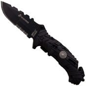 U.S. Marines By MTech 5 Inch Spring Half Serrated Folding Knife