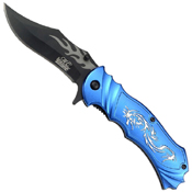Masters Collection Lasered Dragon on Handle Ballistic Folding Knife