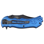 Masters Collection Lasered Dragon on Handle Ballistic Folding Knife
