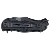 Masters Collection Lasered Dragon on Handle Ballistic Folding Knife