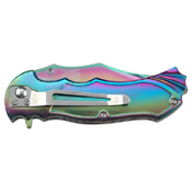 Masters Collection Lasered Dragon on Handle Ballistic Folding Knife