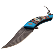 Masters Collection 3.5 Inch Feather Shape Folding Blade Knife