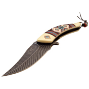 Masters Collection 3.5 Inch Feather Shape Folding Blade Knife