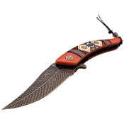 Masters Collection 3.5 Inch Feather Shape Folding Blade Knife