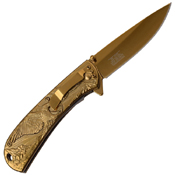 Masters Collection Three Tone Process 3D Sculpted Handle Folding Knife