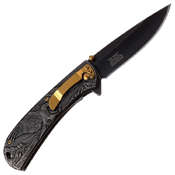 Masters Collection Three Tone Process 3D Sculpted Handle Folding Knife