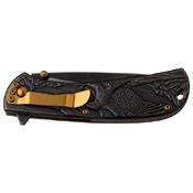 Masters Collection Three Tone Process 3D Sculpted Handle Folding Knife