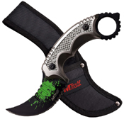 MTech USA 20-61GY Half Serrated Fixed Blade Knife w/ Sheath