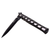 MT-317 Tactical 5 Inch Closed Spear Point Folding Knife - Black