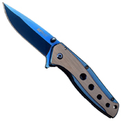MTech USA A1044 Two Tone Stainless Steel Handle Folding Knife