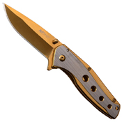 MTech USA A1044 Two Tone Stainless Steel Handle Folding Knife