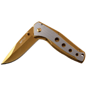 MTech USA A1044 Two Tone Stainless Steel Handle Folding Knife