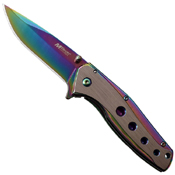 MTech USA A1044 Two Tone Stainless Steel Handle Folding Knife