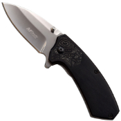 MTech Usa  MT-A1163BK Folding Knife - Handle w Etched Steel Inlay