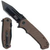 MTech USA MT-A838BNT 3.5 Black Blade Brown Handle Folding Knife