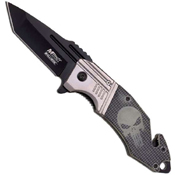 MTech USA MT-A855CK Skull Design On Checked Folding Knife