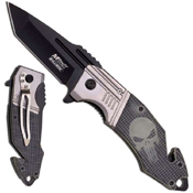 MTech USA MT-A855CK Skull Design On Checked Folding Knife
