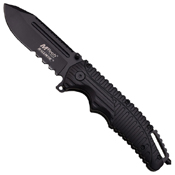 MTech USA A862BK Half Serrated Edge Folding Blade Knife