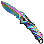 MTech USA A888 Half-Serrated Edge Folding Blade Knife