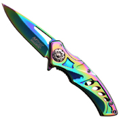 MTech USA 4.5 Inch Closed Titanium Folding Blade Knife