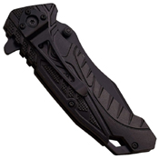 MTech USA A954 Black Finish Plain Edge Blade Folding Knife