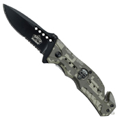 Master USA Skull Medallion on Handle Folding Blade Knife