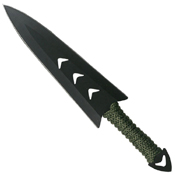 Perfect Point Green Cord Wrapped Handle 6 Piece Set Throwing Knife