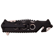 Tac-Force Black & Brushed Plain Blade Folding Knife