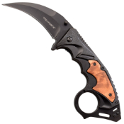 Karambit Folding Knife - Handle w Wood Inlay